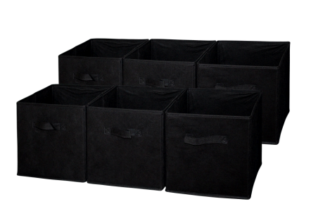 Sodynee Foldable Cloth Storage, 6 Pack, Black