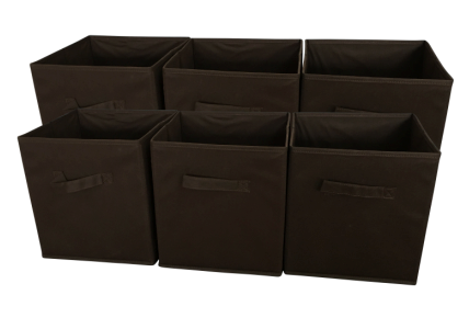 SodyneeFoldable Cloth Storage Cube , 6 Pack, CHOCOLATE