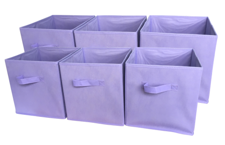 Sodynee Foldable Cloth Storage Cube, 6 Pack, Light Purple